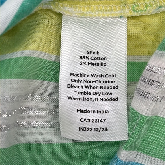 Talbots Sunny Striped Popover Women's Top - Picture 5 of 6